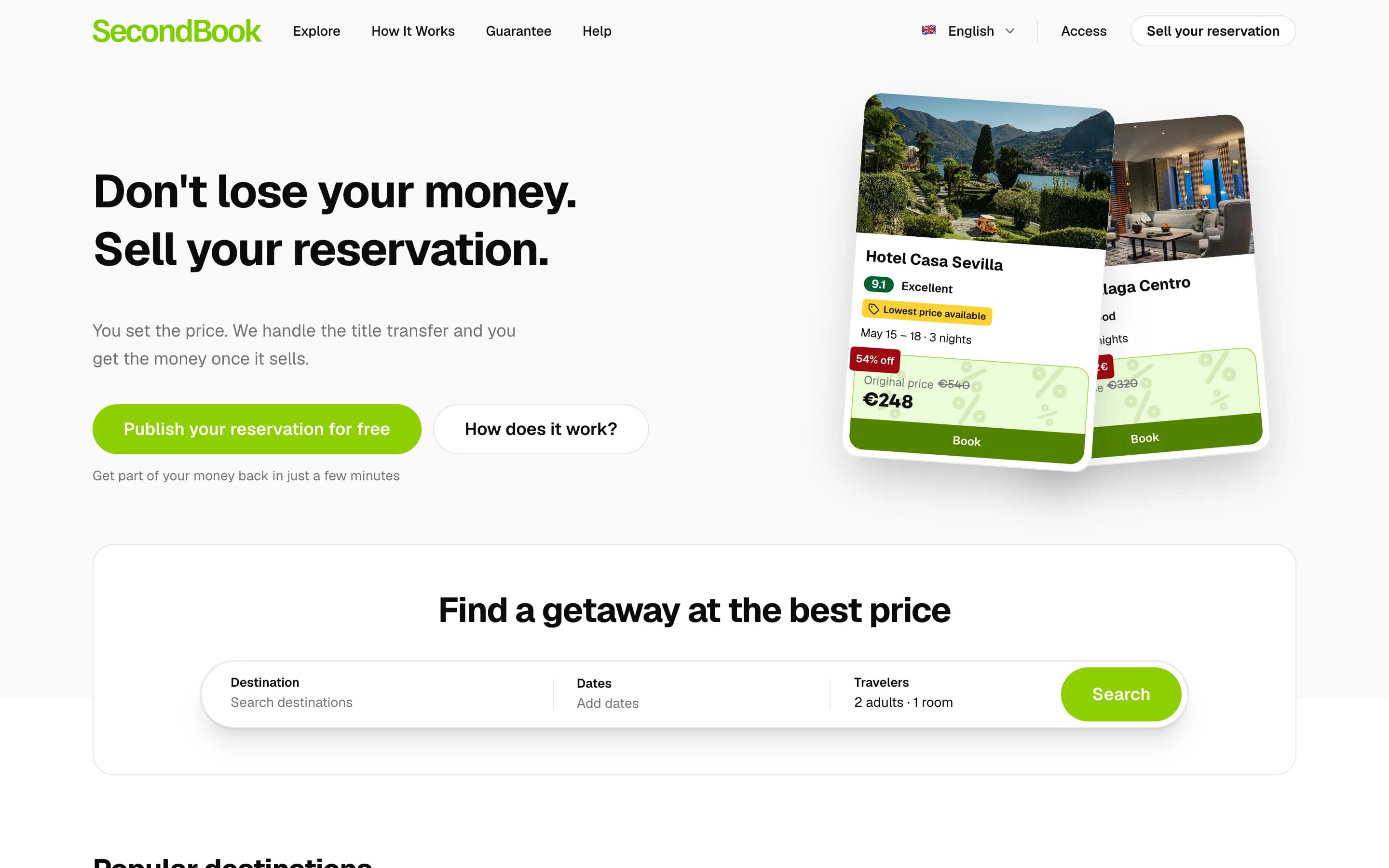 Secondbook's home page before and after the redesign